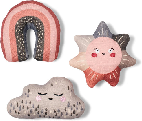 Fringe Studio Mini Canvas Dog Toy Set of 3, PetShop Collection (RAIN OR Shine)
