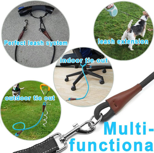 No Handle Dog Leash 3FT / 6FT, Tether Training Leash Tie Down, Dog Extension Rope Great for Exercising, Bicycle and Outdoor, Running, Walking