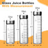 SIEROZUR Juice Bottles - 6 Pack Wide Mouth Glass Bottles with Lids for Juicing, 12oz, BPA Free