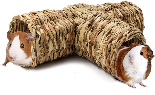 BWOGUE Hamster Grass Tunnel Toy, Nature's Hideaway Tunnels and Tubes for Guinea Pig, Rats, Syrian Hamster, Chinchilla,