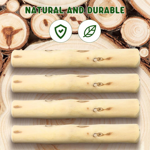 Hiboom 4 Pcs Dog Chew Sticks, Coffee Wood Chew Toy for Dogs, Safe Natural Healthy Bones for Chewing and Teeth Cleaning