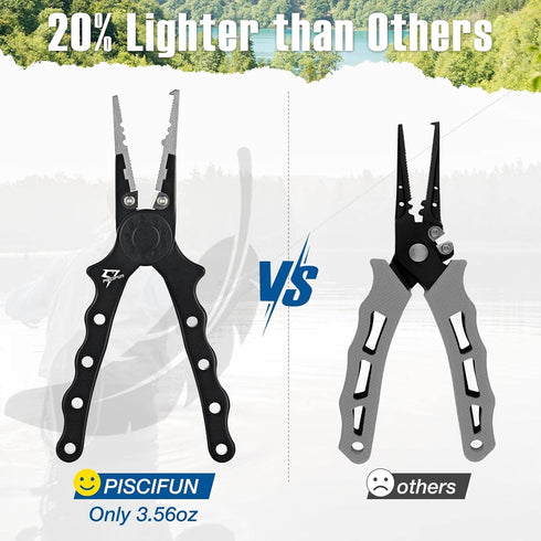Piscifun Fishing Pliers - Saltwater Fishing Pliers with Split Ring, Fish Hook Remover, Fishing Gear Gifts