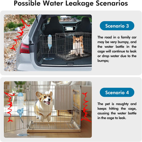 Vannon Dog Water Dispenser for Cage, 20oz Auto Feeding Crate Bottle for Dogs, Cats & Rabbits, BPA Free