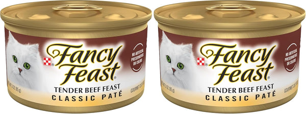 Fancy Feast Purina Tender Beef Feast Classic Grain Free Wet Cat Food