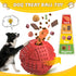 Dog Balls Treat Dispensing Toys for Large Breed, Nearly Indestructible Squeaky Chew Toys, Tough Natural Rubber Puzzle