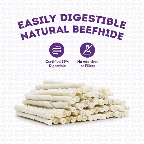 Beefhide Twist Sticks, 5" Dog Chew Treats, Natural Flavor, 1 lb/1 Pack