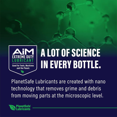 1oz PlanetSafe Lubricants AiM Bike Chain Lube - - Bicycle Chain Lubricant for Road, Mountain & MTB Bikes - Dry and Wet