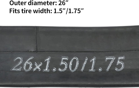 RUTU 26 Inch Bike Tube for 26x1.0/1.50/1.75/2.50/3.0/3.5/4.0 with Installation Accessories