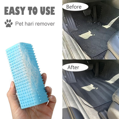 2 Pieces Pet Dog Cat Hair Remover, Block Roller Cleaner, Hollow Silicone Brush for Sofa, Car Interiors, Fabrics