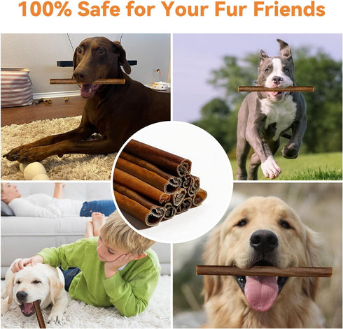 AZRAPAWS 12" 10 Pack Beef Collagen Sticks for Dogs, Dog Chews for Medium and Large Dogs, Bully Sticks