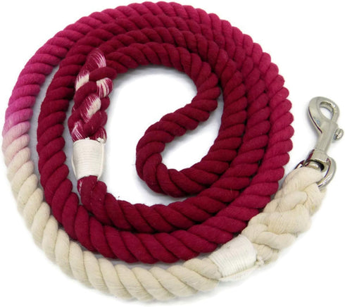 Sier 5ft Ombre Rope Dog Leash - Braided Cotton Heavy Duty Multi-Colored