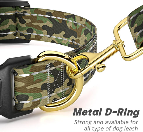 Reflective Cute Camouflage Dog Collar, Soft Nylon Adjustable Pet Collar for Small Dogs, Quick Release Buckle for