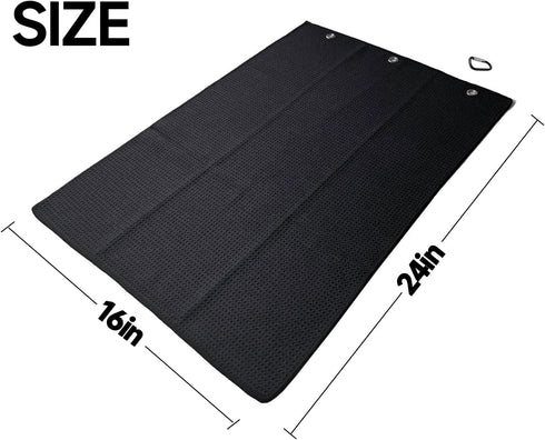 VIVIDLY 4-Piece Golf Towel Kit, Microfiber Waffle Pattern Tri-fold Golf Towel (16" x 24") with Golf Club Brush & Divot