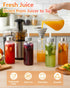 16 oz, 8 Pack Zukro Glass Water Bottles with Lids & Straw Reusable Juice Bottles With Stainless Steel Cap for Juicing