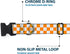 Buckle-Down Plastic Clip Collar - Checker White/TN Orange, 1" Wide, Fits 15-26" Neck