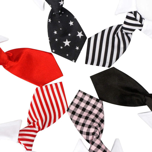 Segarty Dog Necktie – 6 PCS Classic Neck Tie Dog Tuxedo Bow Tie Collar with Striped Tie for Small Medium Dogs