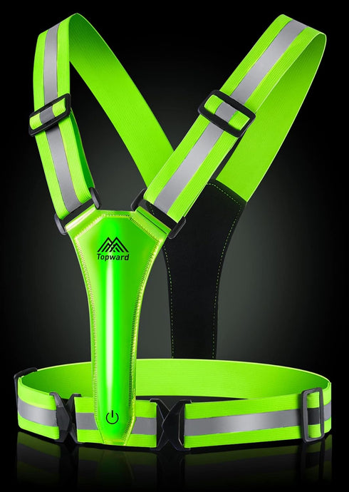 LED Reflective Vest Safety Gear, Light Up High Visibility Running Vest for Night Walking, Cycling