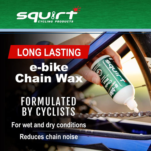 120 ml Squirt E-Bike Chain Wax with High-Pressure Additives for E-Bikes - Ebike Lubricant for Wet & Dry Conditions