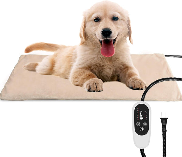 NICREW Temperature Adjustable Dog Heating Pad, Indoor Heated Bed Mat for Cats and Dogs, Auto Shut Off Timer, 27.5 x