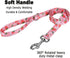 Dog Collar and Leash Set, Adjustable Cute Design with Bohemia Floral Patterns for Small Medium Large Dogs (Strawberry