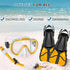 Snorkel Set with Fins for Adults, Snorkeling Gear Combo Set with Dry Top Snorkel Mask and Travel Bag for Diving,