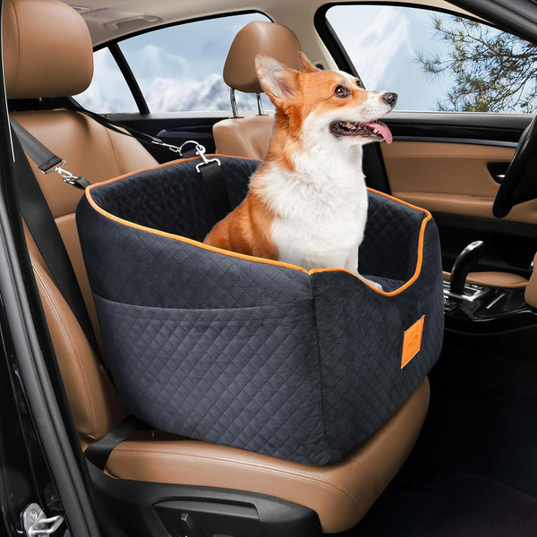 XIEEAOZEE Dog Car Seat for Small Dogs, Memory Foam Booster Dog Seat