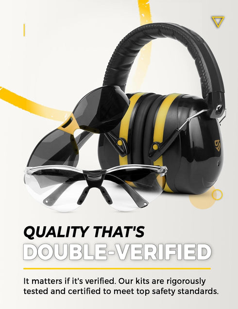 TradeSmart High-Performance Earmuffs for Shooting Range, Shooting Eye Protection Glasses + Firearm Confidence Course