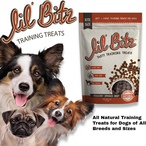 Lil' Bitz Training Treats for Dogs and Cats, 1 Pack, Hickory Smoked Beef