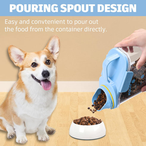 Dog Food Storage Container 3-5lbs, Airtight Pour Spout, Portable Pet Food Storage for Dogs and Cats