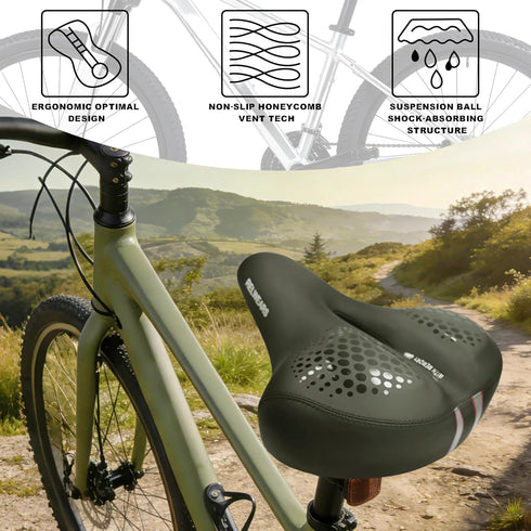 Wide Bike Seat Cushion for Men & Women -Extra Comfort Bicycle Seat,Bike Saddle for Mountain Bikes,Exercise