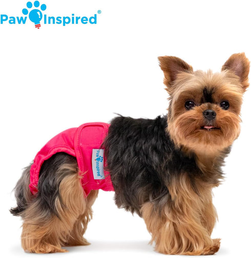 Paw Inspired Washable Reusable Dog Diapers for Female Dogs in Heat, Cloth Diapers (Assorted (White Lining), X-Small, 3