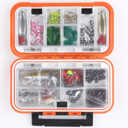 Goture Small Tackle Box, Waterproof Fishing Lure Storage Case - Orange SMALL 6.3'' X 3.5'' X 1.7''