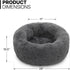 MoNiBloom 24"x24"x10.5" Dog Beds for Small Size Dogs Machine-Washable Long Plush Pet Beds Warming Cozy Soft Bed for Dogs and Cat, Dark Grey