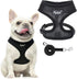 PUPTECK Soft Mesh Dog Harness and Leash Set - Comfort Padded Vest No Pull Harnesses for Pets, Solid Black, M