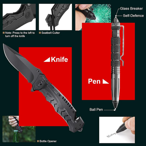 Pixato 116-in-1, Survival Kits, Survival Gear and Equipment Emergency Kit with First Aid Kit, Tactical Pen, Fishing