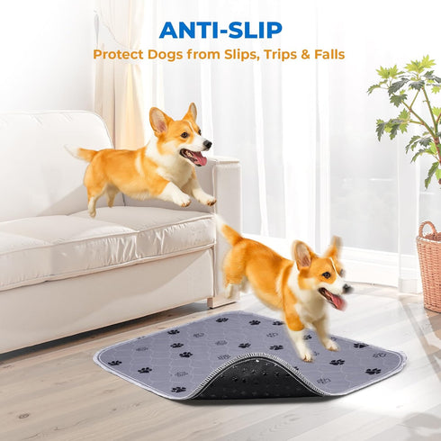 2 Pack 18"x 24" Fostanfly Reusable Puppy Pads, Washable Pee Pads for Dogs, Absorbent and Leakproof Wee Wee Mat