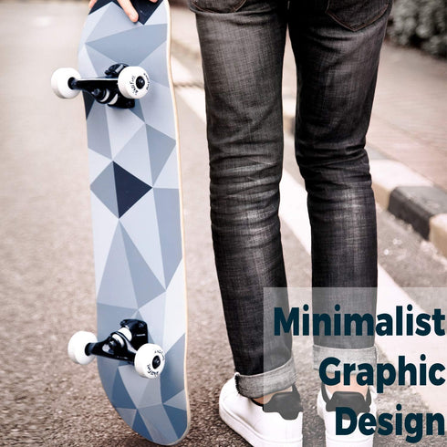 WhiteFang Complete Skateboard 31 x 7.88 for Beginners, 7 Layer Canadian Maple Double Kick Concave Standard and Tricks