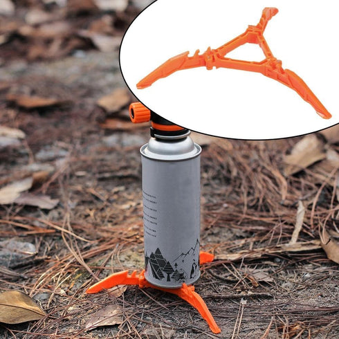 Orange Fuel Can Stabilizer for Camping Stoves, Mini Foldable Outdoor Cooking Gas Tank Stand for Hiking