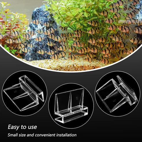 16 PCS 6mm Acrylic Aquarium Cover Clip, Clear Fish Tank Glass Support Holder for Rimless Aquariums
