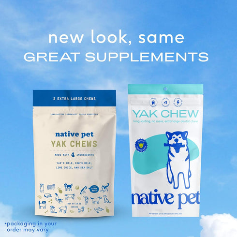 Native Pet Yak Chews (3 X-Large Chews) - Dog Sticks & Chews for Large Dogs