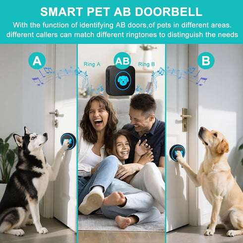 Yoiilifee Training,1000 IP65 60 (2 Dog Doorbell to Go Outside, Smart Wireless Doggie Doorbell for Potty Feet Long Range