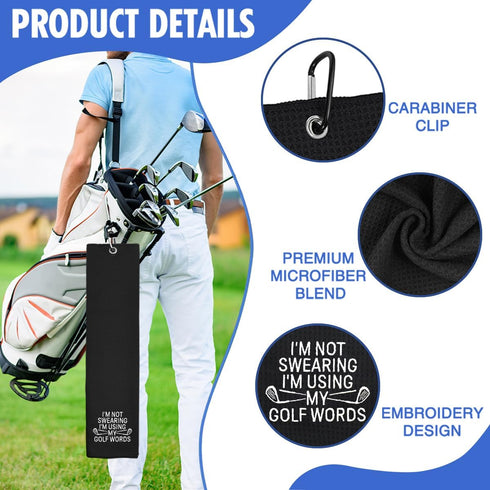 Hafhue I'm Not Swearing I'm Using My Golf Words Golf Towel, Golf Accessories for Men Women, Retirement Gift