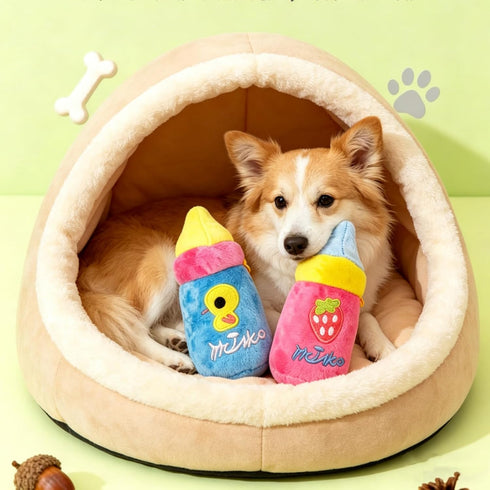 XWTMIM 2 Pack, Plush Dog Bottle Squeaky Toy for Dogs, Small Dog Toys Toy for Small Breed