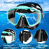 Snorkel Mask Adult, Dry Snorkel Set, Panoramic Wide View Swim Mask for Lap Swimming and Diving
