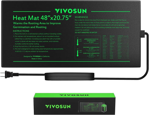 VIVOSUN Durable Waterproof Seedling Heat Mat 48" x 20.75" UL & MET-Certified