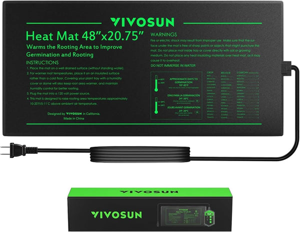 VIVOSUN Durable Waterproof Seedling Heat Mat 48" x 20.75" UL & MET-Certified