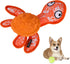 Chew Toys for Aggressive Chewers, Durable Rubber TPR Turtle Shape Dog Toys with 2 Tennis Balls (Orange)
