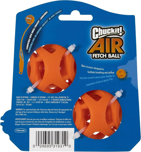 (2 Inch 0-20 lbs, Pack 2 Chuckit! Air Fetch Ball Dog Toy, Small Diameter), for dogs