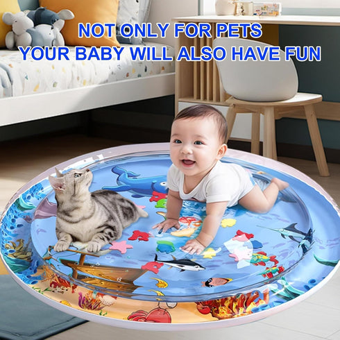 Calantre 2025 0.5mm Cat Water Mat Upgraded Thickened Sensory Water Palymat, Anti-Scratch Design Pet Water Mat for Bored