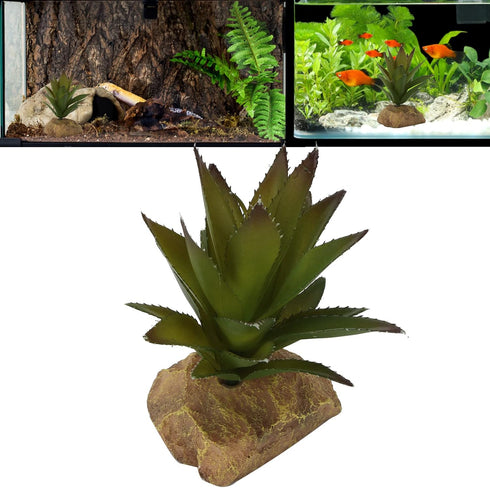 Versatile Artificial Reptile and Aquarium Plants, Gecko Hide, Terrarium, Spider Enclosure Decor, Vivid Reptile Plant